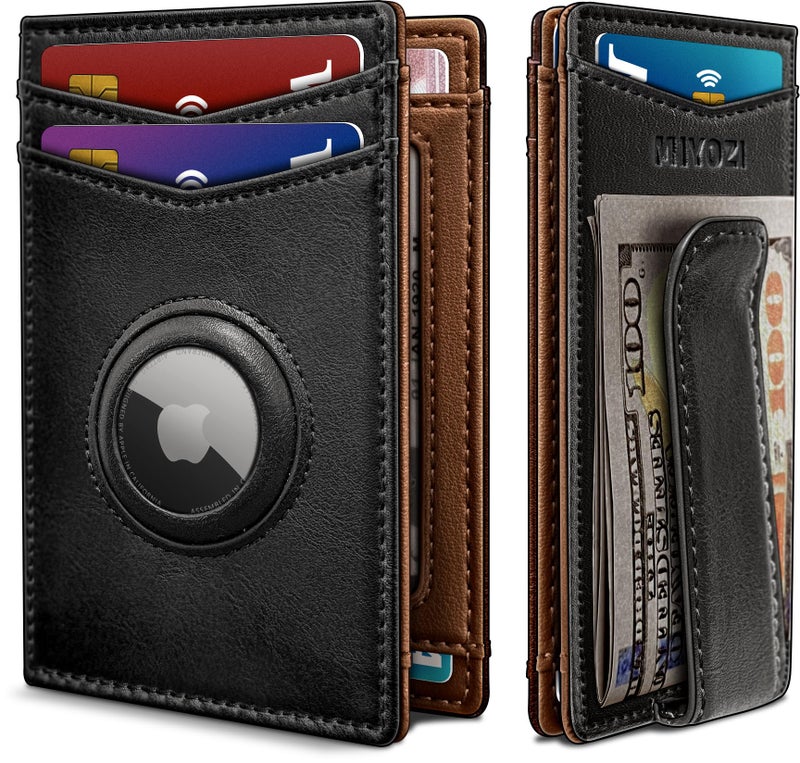 miyozi Airtag Wallet for Men with Money Clip Gift Boxed Magnetic Closure Slim Genuine Leather Front Pocket Wallet 41x 28 RFID Blocking - Image 2