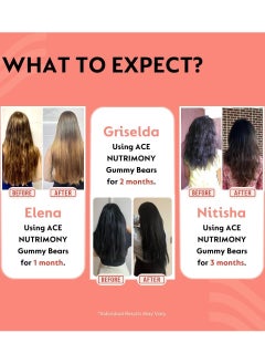 Ace Nutrimony Biotin Gummies For Hair Skin And Nails With Clinically Proven Ingredient Keranat, Supplement for Hair Growth & Hair Fall Control - 60 Gummy Bear  - Image 3