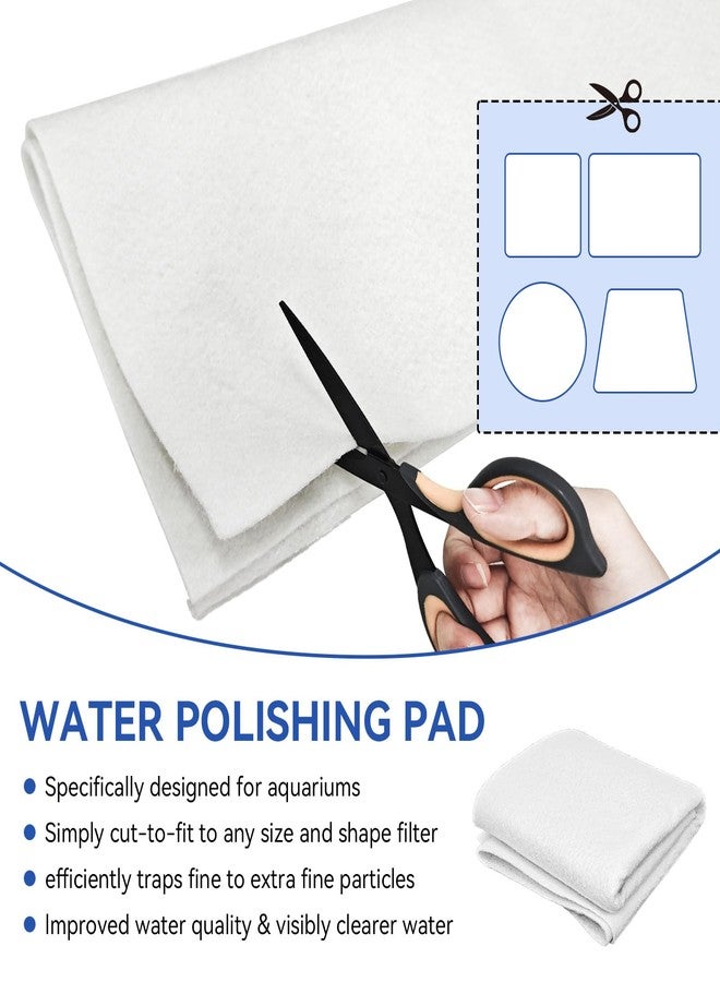 HCLSY Aquarium Polishing Filter Pad, 100 Micron Fine Water Polishing Pad for Fish Tank Filters, Cut to Fit for Aquarium Filter Floss Media Pad, Quick-Clear Water Polishing Filter Pads( 24" x 36" - 1 Pack) - Image 3