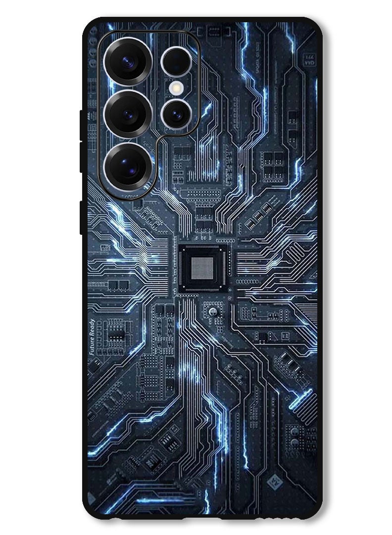 Theodor Protective Case Anti Scratch Shock Proof Bumper Cover For Samsung Galaxy S25 Ultra Hardware Circuit - Image 1