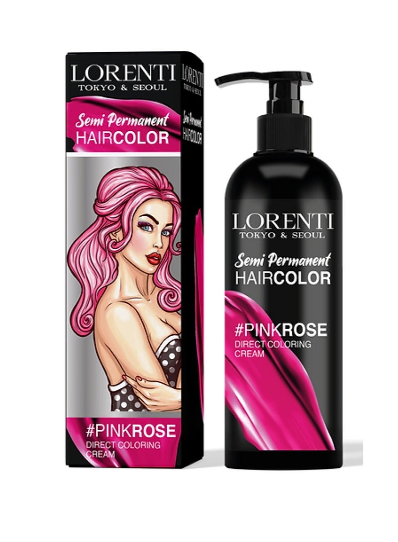 صبغة لون شبه دائمة لون وردي من لورينتي Lorenti Semi permanent Hair pink rose
