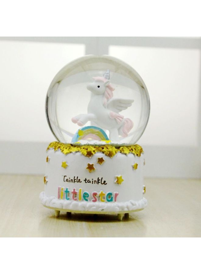 Resin Craft Gift Unicorn Crystal Ball Snowflake Music Music Box Fantasy Girl Heart Ornaments Birthday Gift-Color:With Light 80#JC5K086 Rainbow-Dimensions:Unicorn Crystal Ball - Image 3