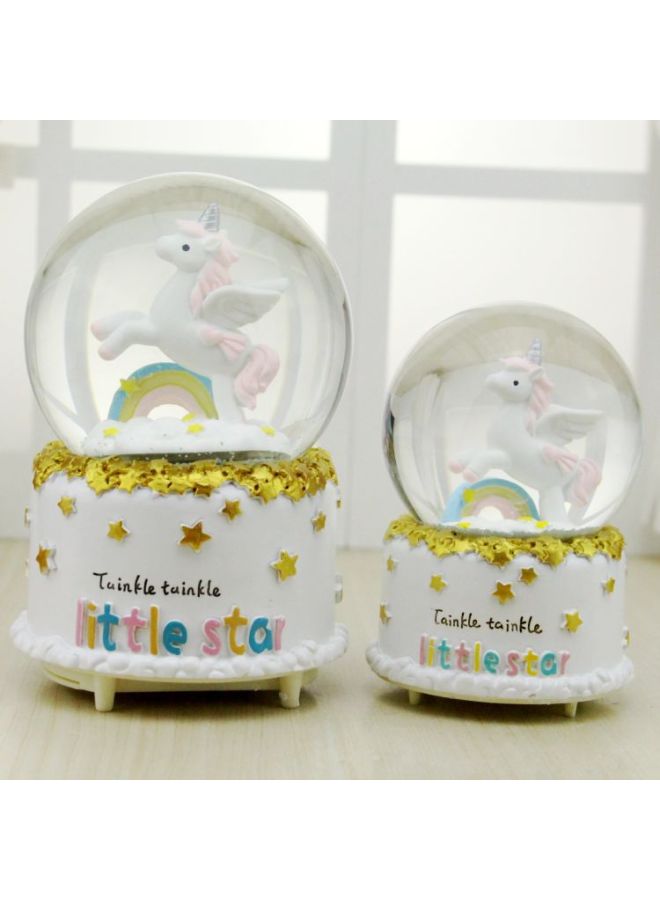 Resin Craft Gift Unicorn Crystal Ball Snowflake Music Music Box Fantasy Girl Heart Ornaments Birthday Gift-Color:With Light 80#JC5K086 Rainbow-Dimensions:Unicorn Crystal Ball - Image 4