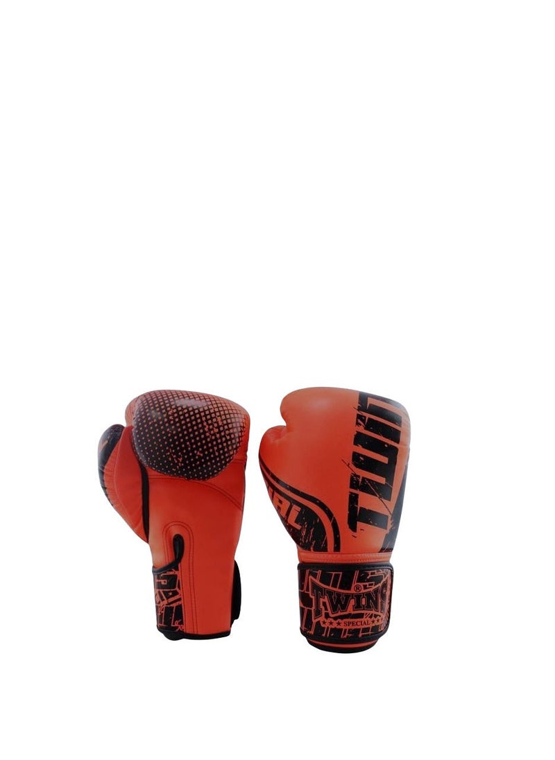 TWINS - FBGVS12 FANCY BOXING GLOVES BLACK-RED 10 OZ - Image 1