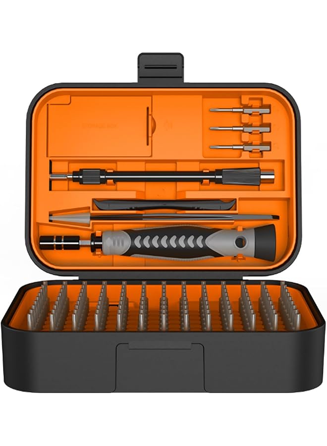 Beauenty 130 in 1 Precision Screwdriver Set, 117 Bits Repair Tool Kit, Magnetic Screwdriver Set (Orange) - Image 1
