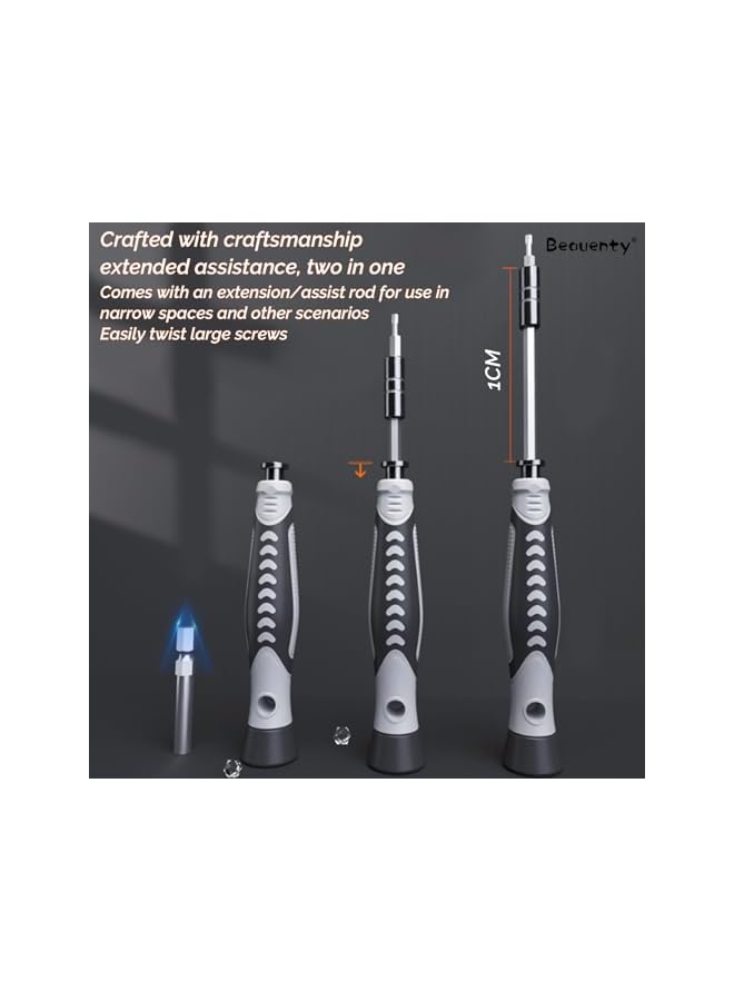 Beauenty 130 in 1 Precision Screwdriver Set, 117 Bits Repair Tool Kit, Magnetic Screwdriver Set (Orange) - Image 3