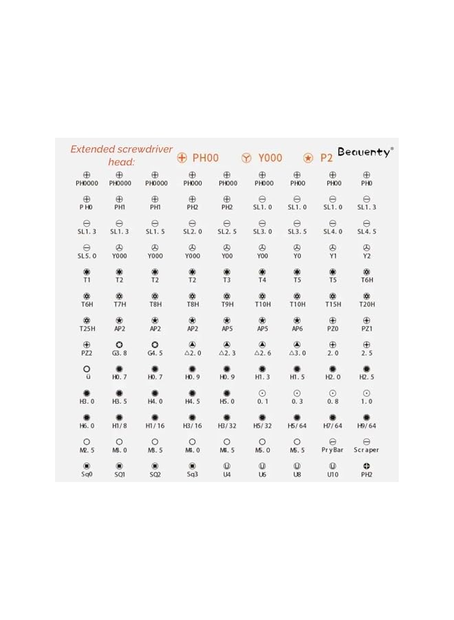 Beauenty 130 in 1 Precision Screwdriver Set, 117 Bits Repair Tool Kit, Magnetic Screwdriver Set (Orange) - Image 5