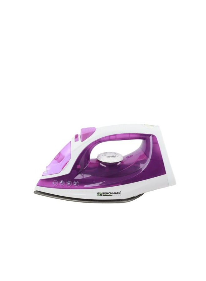 Benchmark Steam iron, ceramic soleplate, dry ironing function, spray and steam function, 1200 watts, purple - Image 1