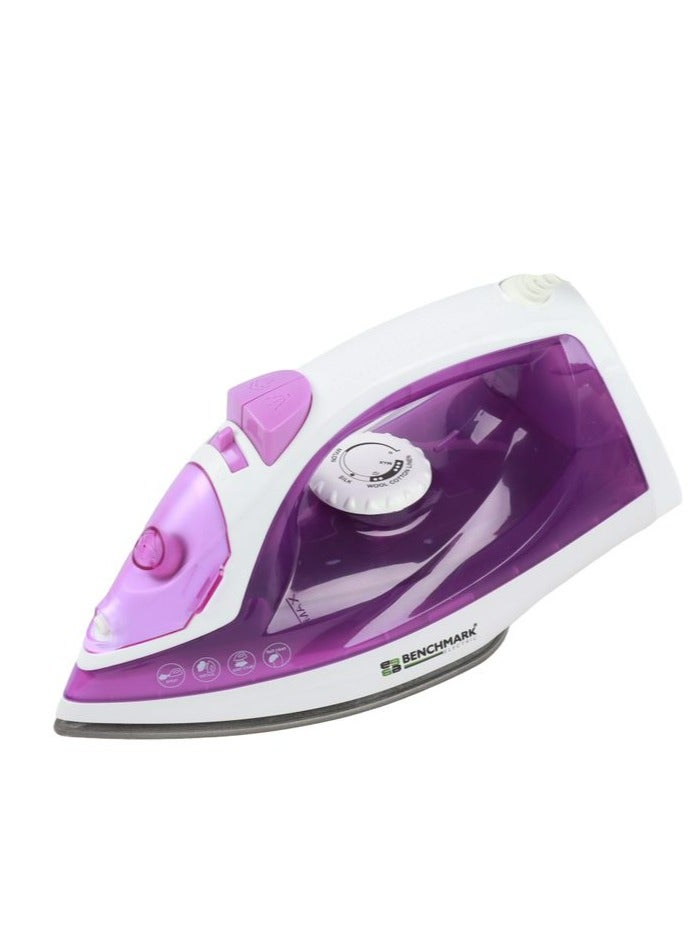 Benchmark Steam iron, ceramic soleplate, dry ironing function, spray and steam function, 1200 watts, purple - Image 2