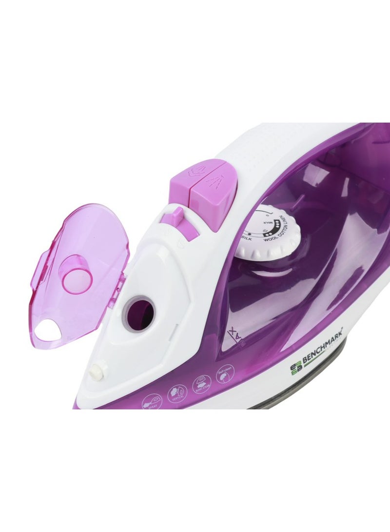 Benchmark Steam iron, ceramic soleplate, dry ironing function, spray and steam function, 1200 watts, purple - Image 3