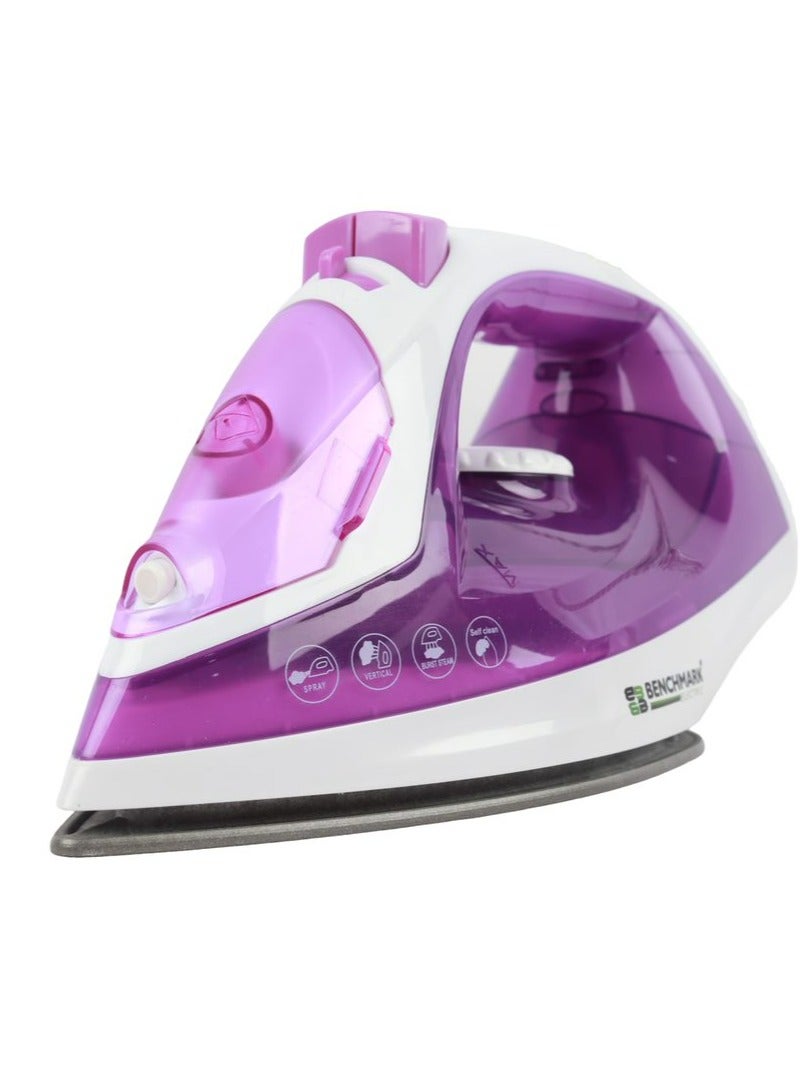 Benchmark Steam iron, ceramic soleplate, dry ironing function, spray and steam function, 1200 watts, purple - Image 4