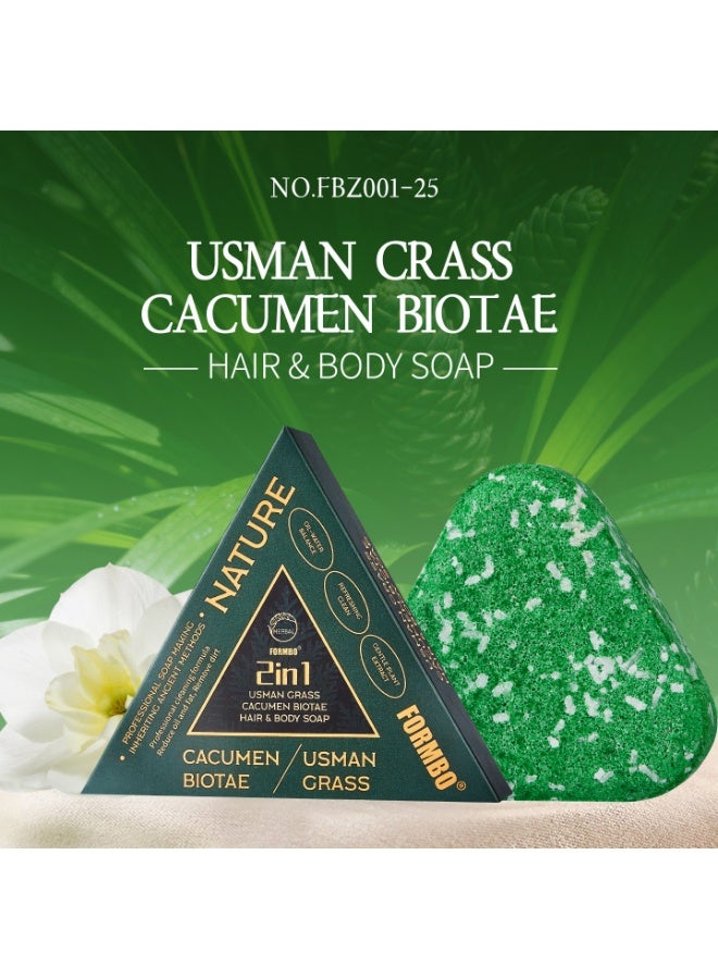 FORMBO's newly upgraded Thuja Orientalis Usman herbal soap is a shampoo, bath, or two-in-one soap. - Image 3