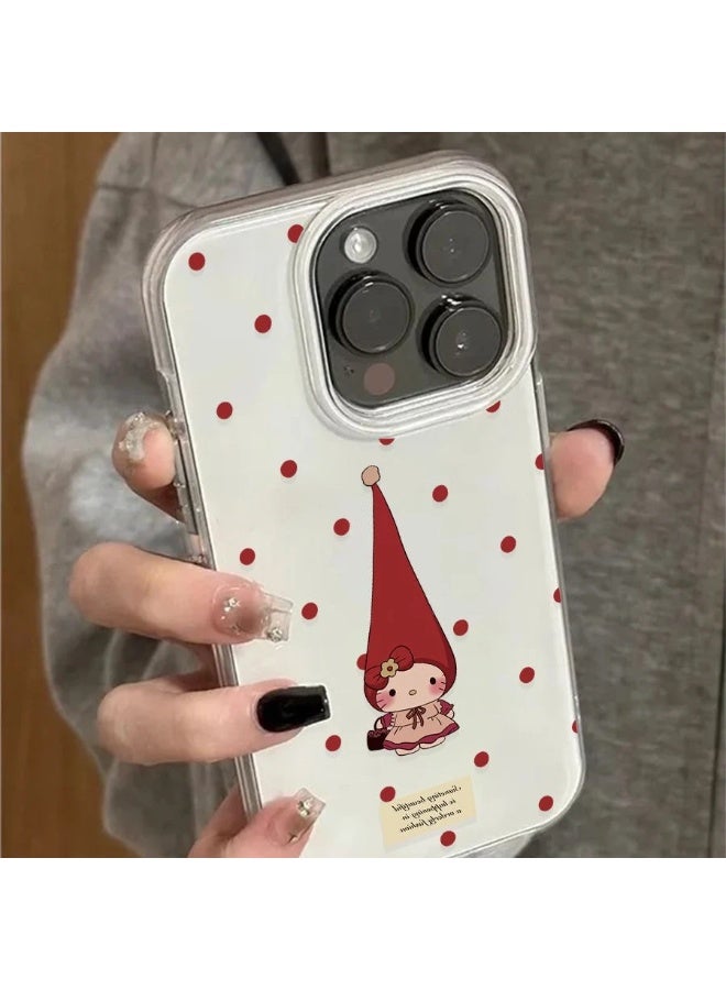 NIBEMINENT Polka Dot Fedora Kitty Cat Protective TPU Case Cover For iPhone 16 - Image 2