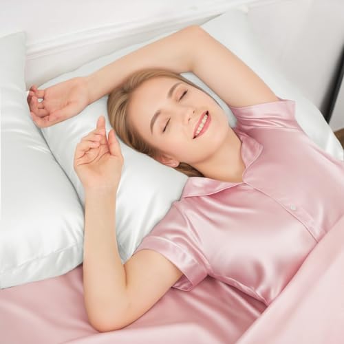 INSSL Silk Pillowcase for Women, Mulberry Silk Pillowcase for Hair and Skin and Stay Comfortable and Breathable During Sleep (Standard, Ivory) - Image 2