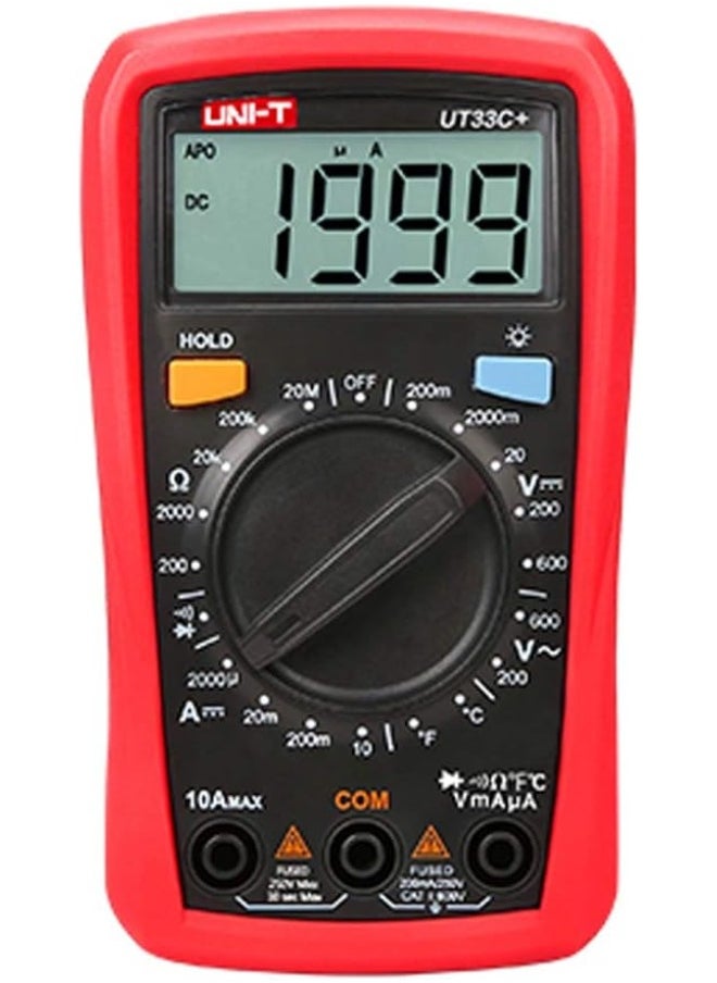 UNI-T UNI-T UT33C+ Digital Multimeter Auto Range Palm Size AC DC Voltmeter Ammeter Resistance Capacitance Temperature Tester  - Image 1