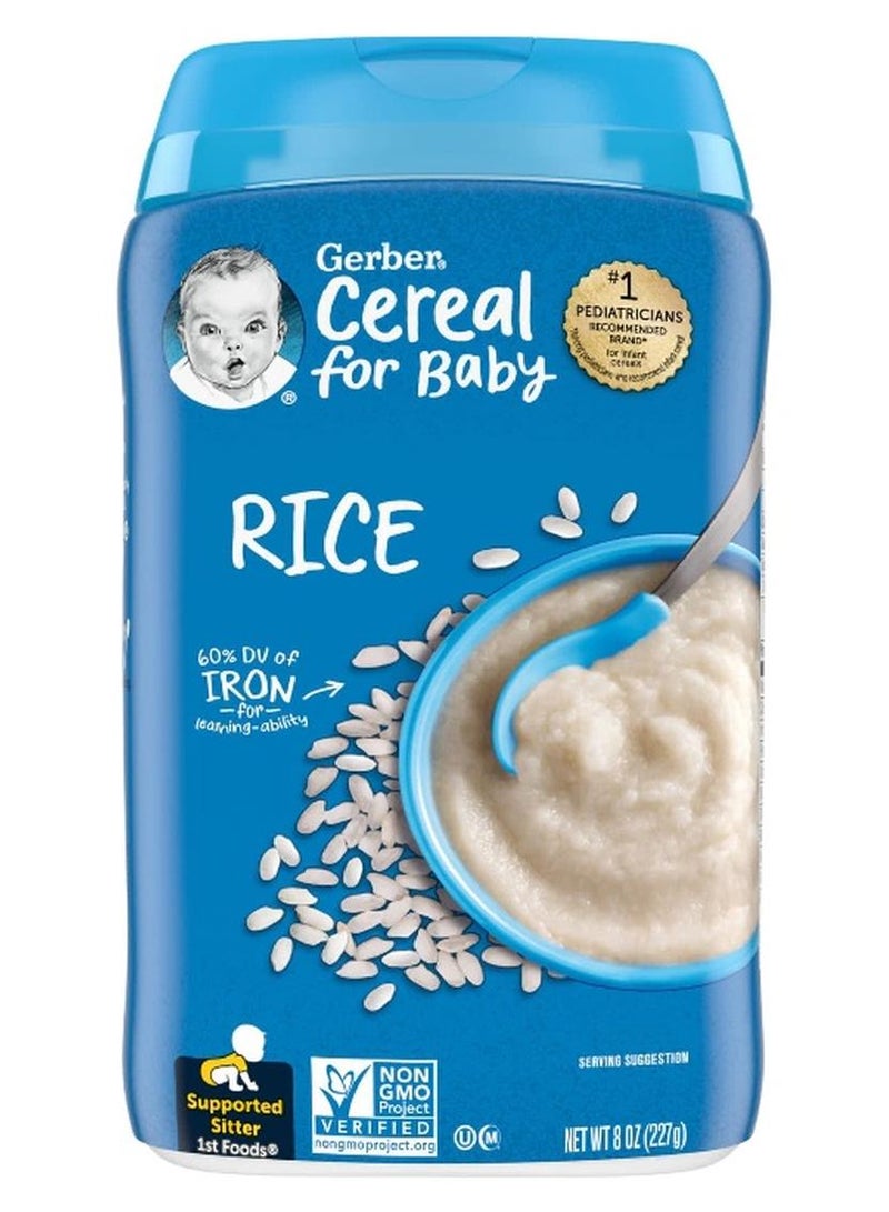 Gerber, Cereal for Baby, 1st Foods, Rice, 8 oz (227 g) - Image 1
