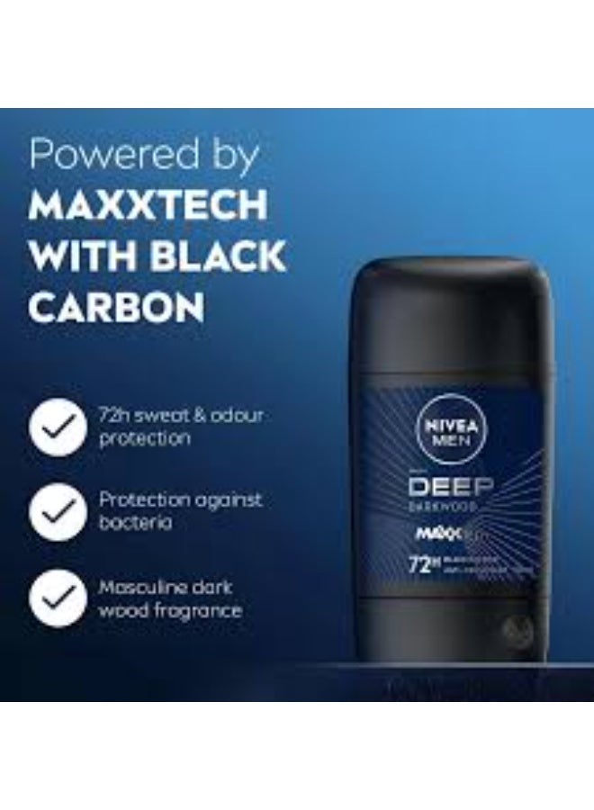 NIVEA MEN  DEDORANT  DEEP DARWOOD MAXXTECH 72 H  BLACK CARBON 50 ML