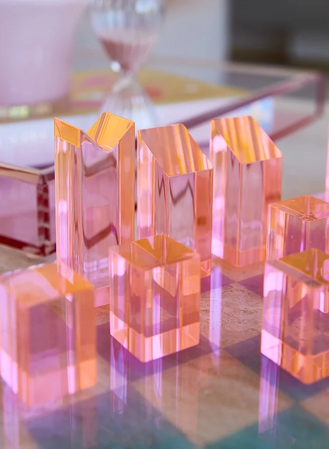 SUNNY LIFE Lucite Chess & Checkers Aurora