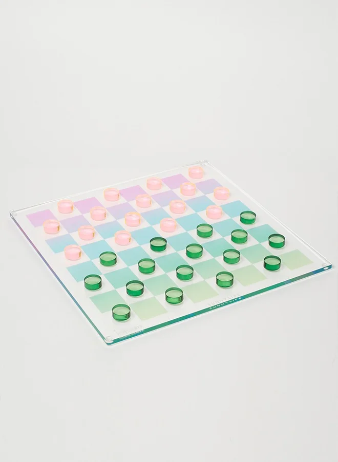 SUNNY LIFE Lucite Chess & Checkers Aurora