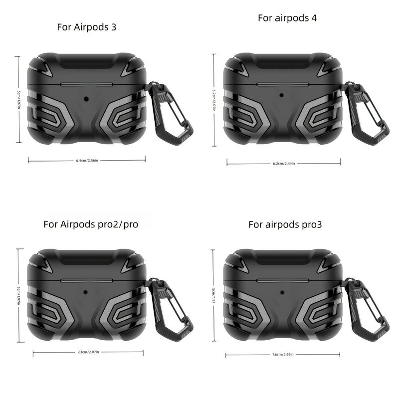 حافظة لـ Airpods Pro 3 مقاومة للخدوش والصدمات مع حامل سلسلة باللون الأخضر - Image 2