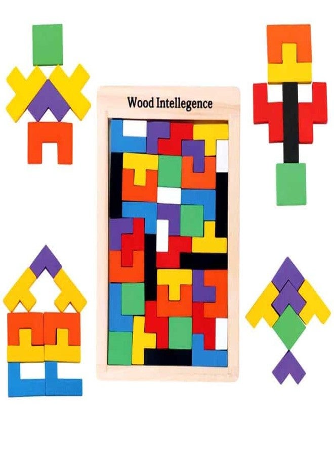 Laaliya Wooden Alphabet Numbers & Shapes Puzzle Board for Kids | Montessori Educational Learning Toy for Toddlers & Preschool Children | ABC, Counting & Shape Sorter Wooden Puzzle - Image 2