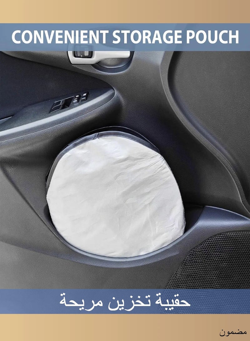 بنايد 🔥مظلة سيارة قابلة للطي - عاكسة فضية وخلفية سوداء | تحجب 99% من الأشعة فوق البنفسجية | تناسب جميع سيارات السيدان | تخفض الحرارة بمقدار 30 درجة مئوية - Image 4