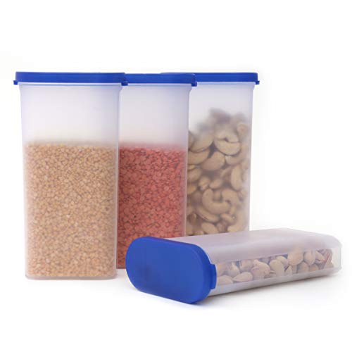 Mahaware Polypropylene Plastic Container - 425ml, Set of 12, Blue and White - Image 3