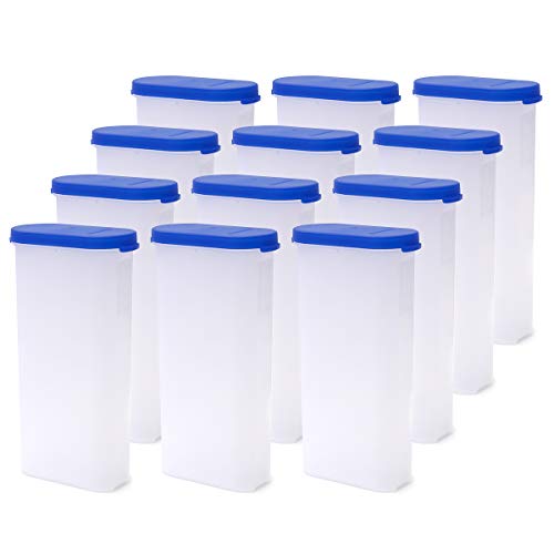 Mahaware Polypropylene Plastic Container - 425ml, Set of 12, Blue and White - Image 1