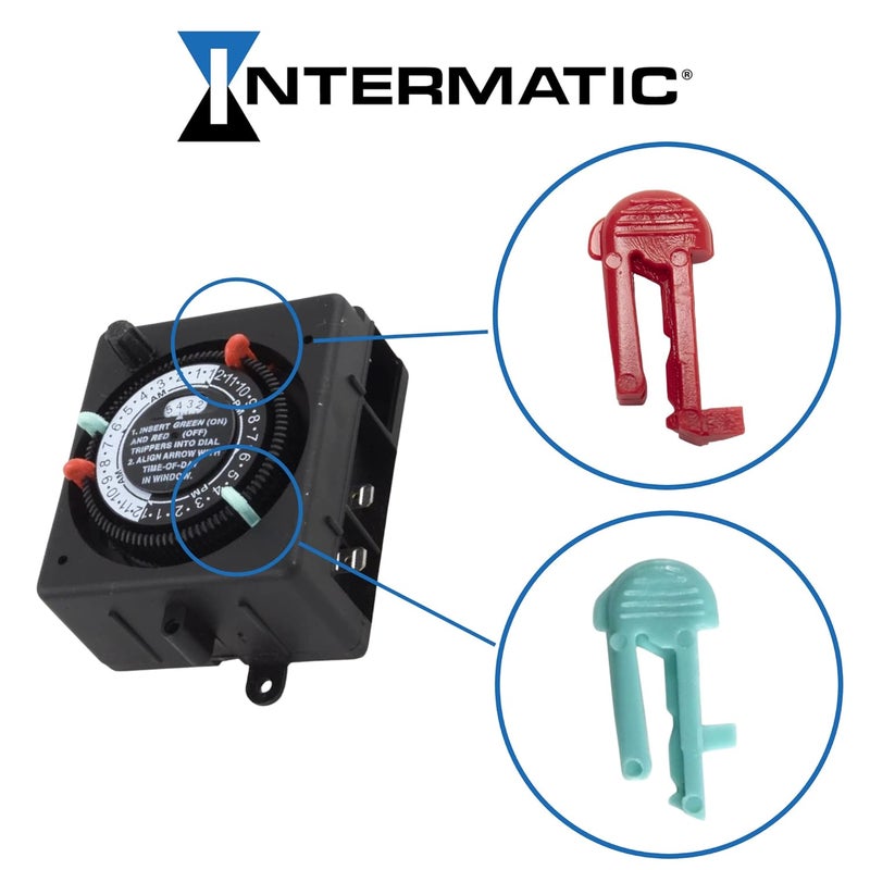 Intermatic Cycle Timer Clock ON/Off Plastic Switch Trippers - TN, PB, TB Series, 4 Red, 4 Green - Image 3