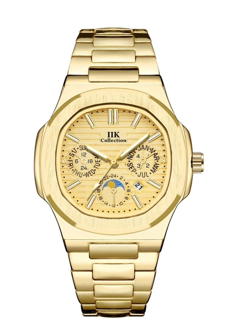 اي اي كيه كوليكشن ساعة يد رجالية من آيكي كوليكشن, سوار ،ذهبي مع ميناء ذهبي