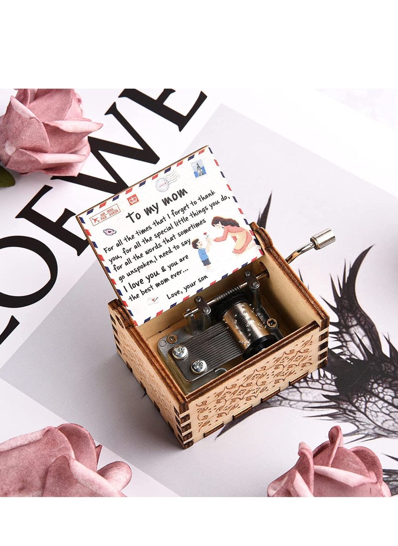 SYOSI Birthday Music Box Gifts for Mom from Son, You are My Sunshine Mechanism Vintage Cute Personalized Son to Mothers Day  - Image 5