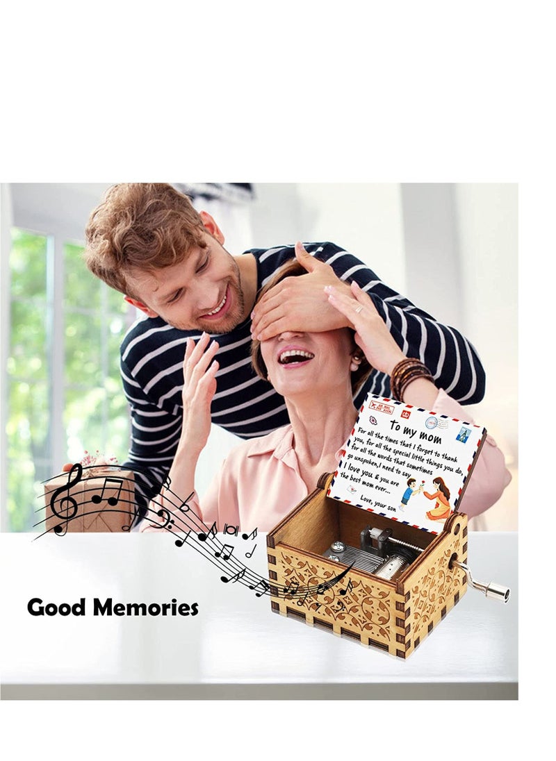SYOSI Birthday Music Box Gifts for Mom from Son, You are My Sunshine Mechanism Vintage Cute Personalized Son to Mothers Day  - Image 3