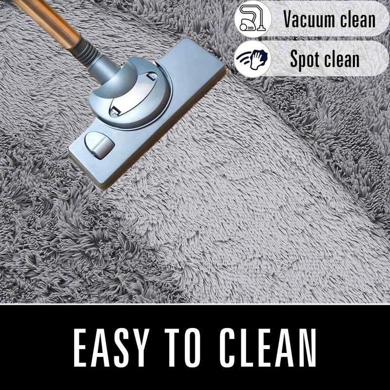 HOMORE Bedroom Rug 4x6 Grey Rugs for Living Room, Luxury Fluffy Area Rugs for Indoor Entrance, Non Slip Kids Rug for Nursery Girls Boys Dorm - Image 5
