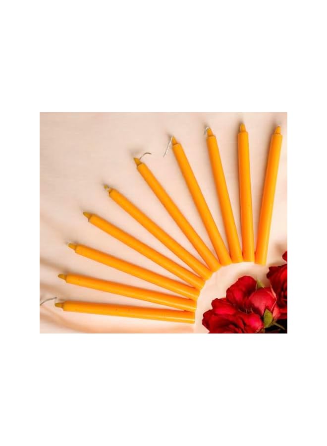 The Bros Taper Candles Orange Color Candles Long 19cm x Round 1.5cm Set Of 10Pcs Long Candles (19cm Orange Candles 10Pcs) - Image 2