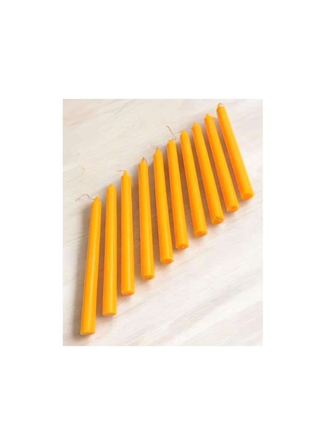 The Bros Taper Candles Orange Color Candles Long 19cm x Round 1.5cm Set Of 10Pcs Long Candles (19cm Orange Candles 10Pcs) - Image 3