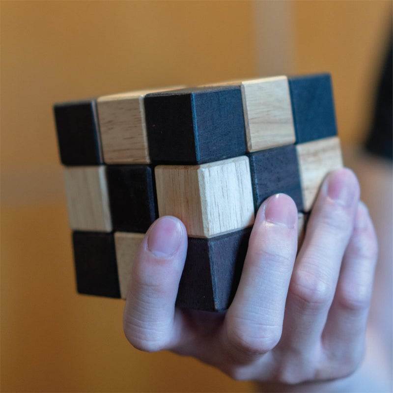 BSIRI Snake Puzzle Cube Classic Games (M Size) - 3D Mind Puzzles for Adults in Hand with Wooden Cube Designs of Magic Game for Educational Brain Games for Kids to Challenges Brain Teasers Puzzles Kids - Image 5
