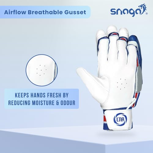 Snaga Players Cricket Batting Gloves, White Blue and (Men) - Image 5