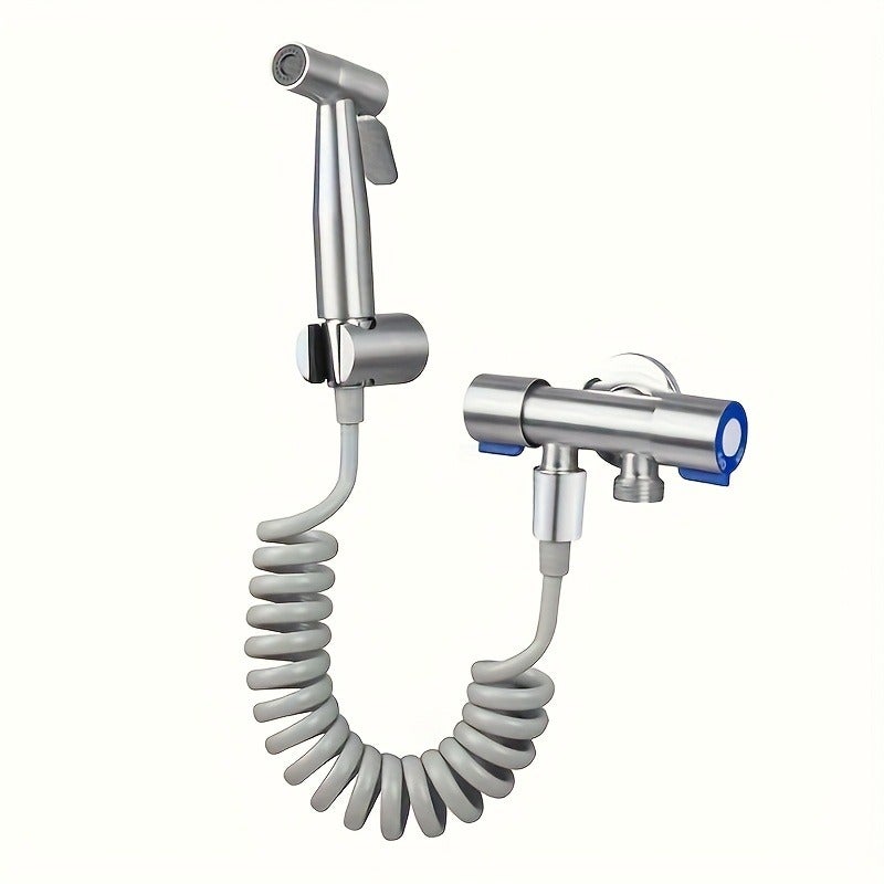PETO High-Pressure Handheld Shower Set - Stainless Steel Bathroom Cleaning Nozzle with 4.8ft Flexible Wall-Mount Bracket and Bathtub Accessories - Wall-Mounted, Flow Control, Modern Design for Enhanced Cleaning Comfort - Image 1