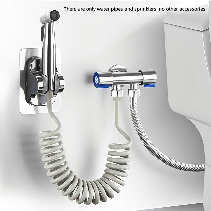 PETO High-Pressure Handheld Shower Set - Stainless Steel Bathroom Cleaning Nozzle with 4.8ft Flexible Wall-Mount Bracket and Bathtub Accessories - Wall-Mounted, Flow Control, Modern Design for Enhanced Cleaning Comfort - Image 2