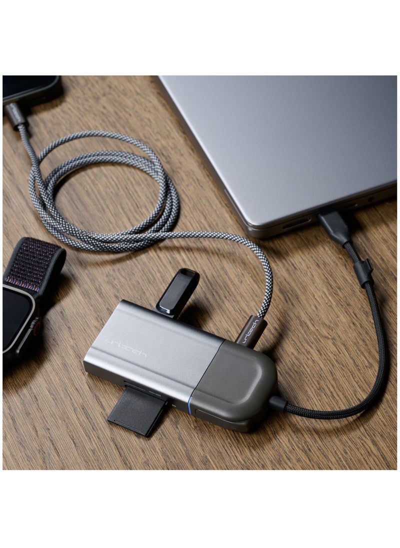 urtech - URTECH 6-in-1 USB-C Hub | Privacy Screen Protection | 4K HDMI | SD Card Reader | 100W PD | Premium Aluminum Design - Image 1