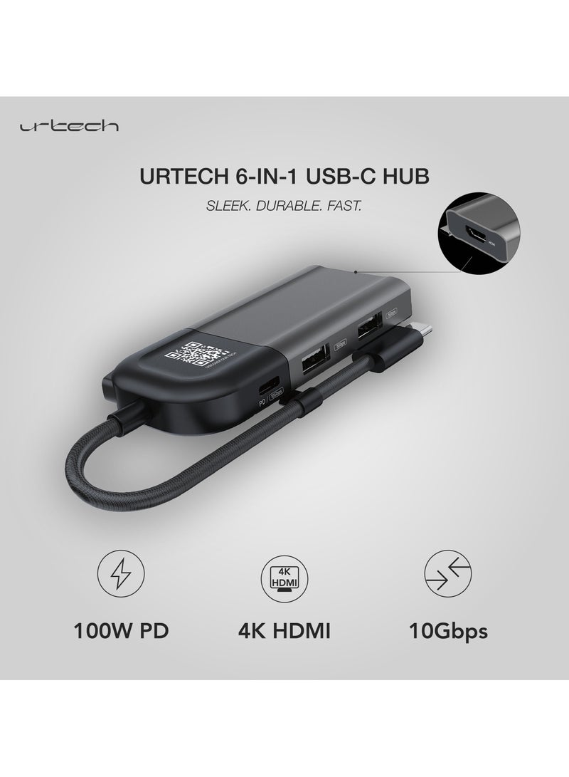 urtech URTECH 6-in-1 USB-C Hub | Privacy Screen Protection | 4K HDMI | SD Card Reader | 100W PD | Premium Aluminum Design - Image 5