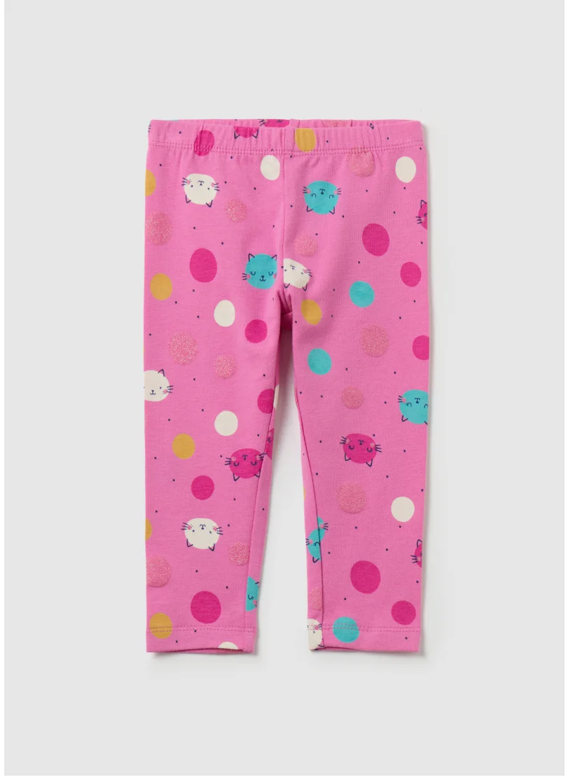 Ovs Printed stretch cotton leggings