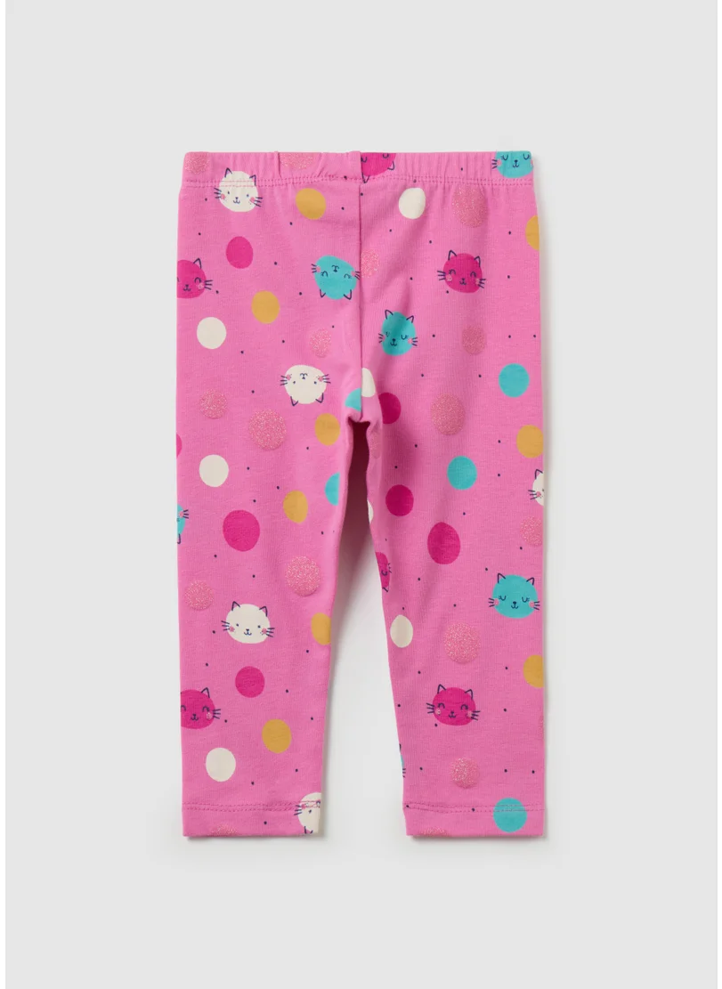 Ovs Printed stretch cotton leggings