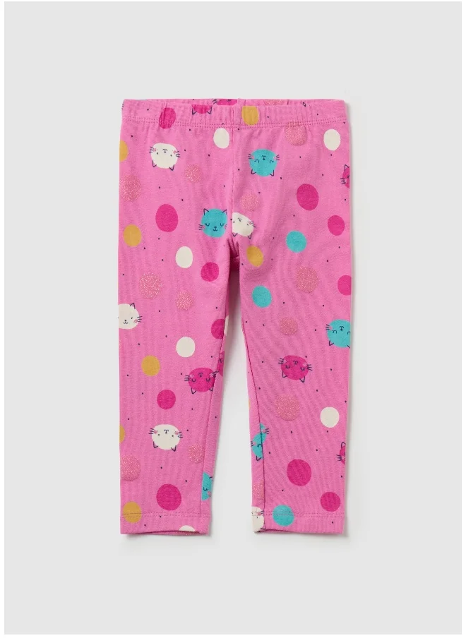 Ovs Printed stretch cotton leggings
