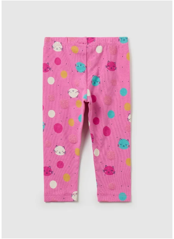 Ovs Printed stretch cotton leggings
