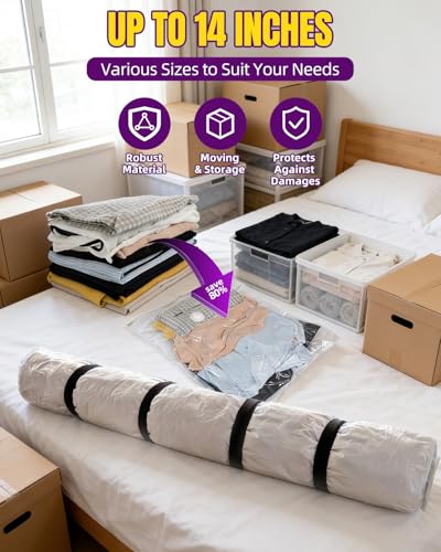 XUTAI Mattress Vacuum Bag Vacuum Seal Storage Bag for Mattress Clothing Heavy Duty Reusable Mattress Storage Bag 1 Queen - Image 3