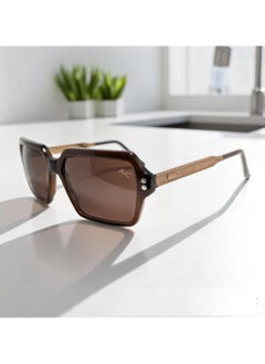 Authentic Armando Cavelli sunglasses, crafted from carefully selected premium acetate for a luxurious look and longevity with extensive use. This model combines modernity and classic style, with a raw brown acetate front and brown -plated metal temples to complete your luxury look. Comes with premium polymer lenses offer UV400 protection in a brwon