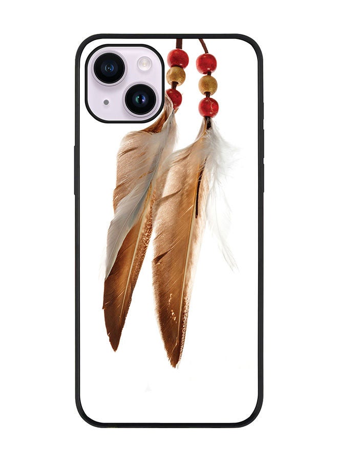 Stylizedd Rugged Black edge case for Apple iPhone 14 Plus Slim fit Soft Case Flexible Rubber Edges Anti Drop TPU Gel Thin Cover - Chief Longfeathers - Image 1