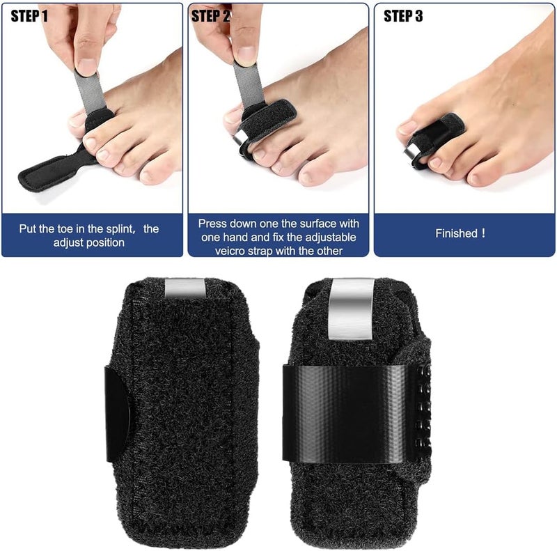 LINXIU Toe Splint for Bent Toes Toe Straightener Hammer Toe Corrector Adjustable Toe Brace Finger Splints to Align and Support Toe 2Pcs - Image 4