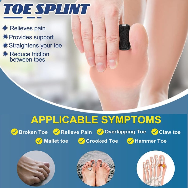 LINXIU Toe Splint for Bent Toes Toe Straightener Hammer Toe Corrector Adjustable Toe Brace Finger Splints to Align and Support Toe 2Pcs - Image 5